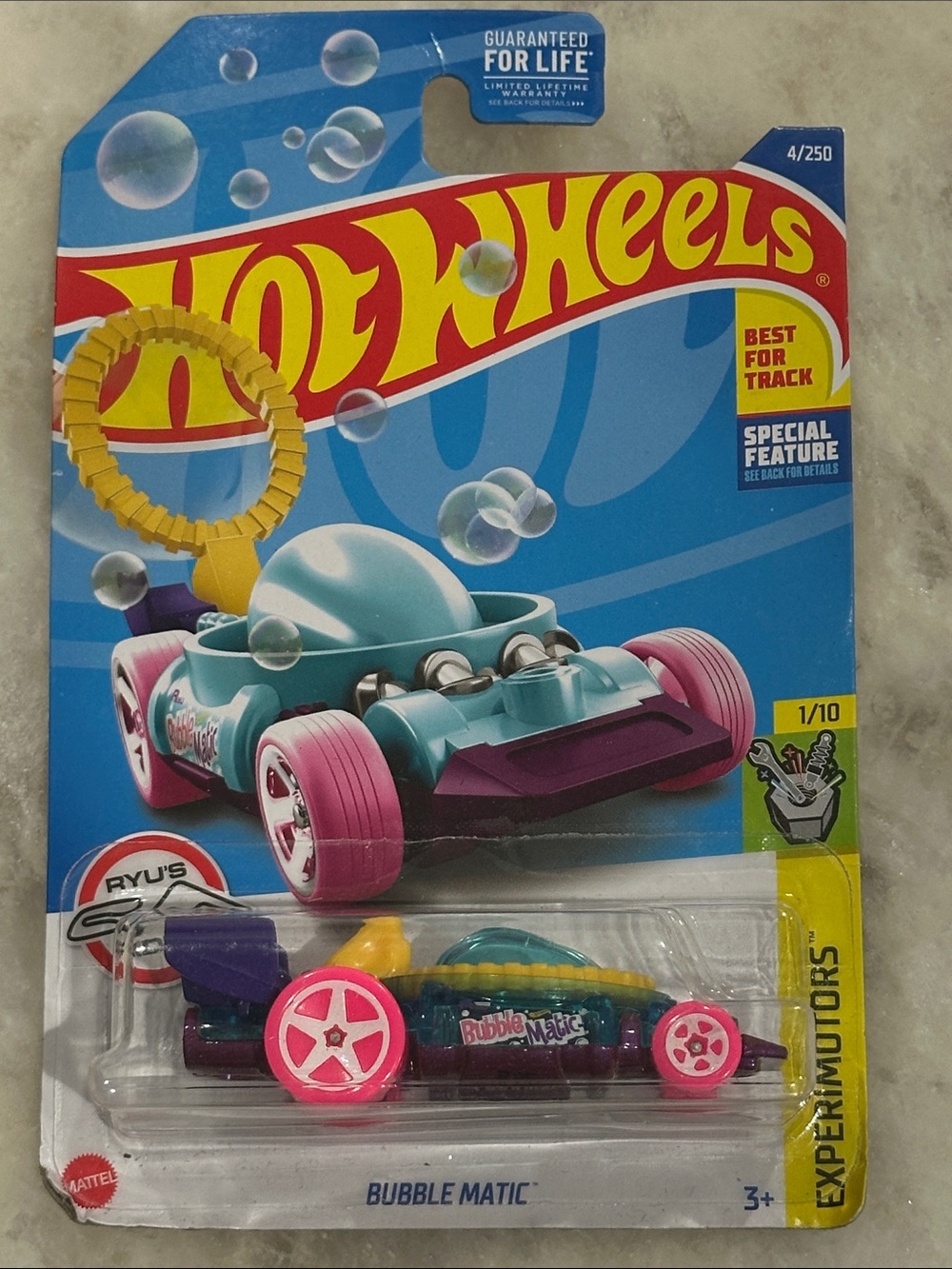 Hot Wheels Bubble Matic Kids Toy Car in Teal & Pink